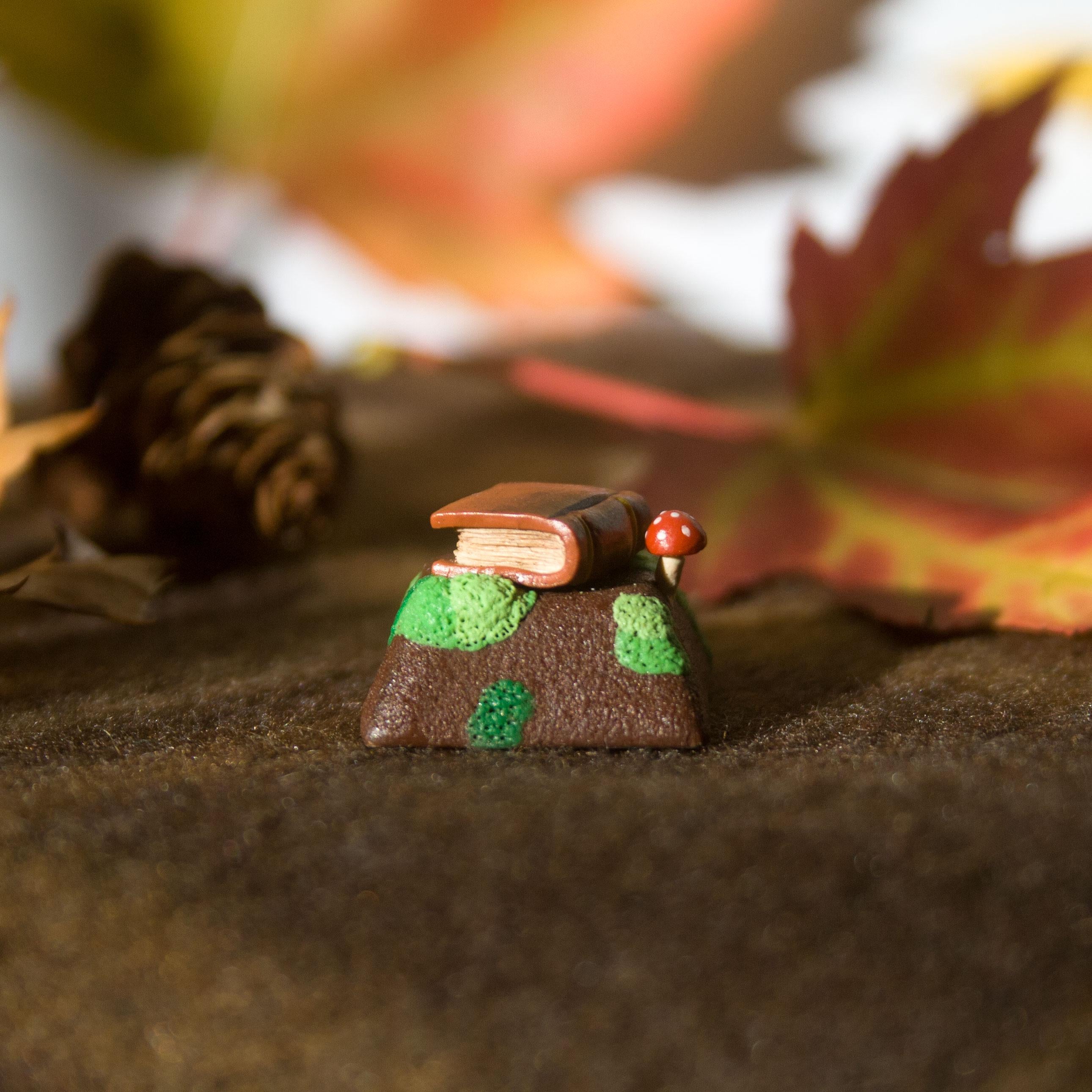 Mossy Mushroom Book Artisan Keycap