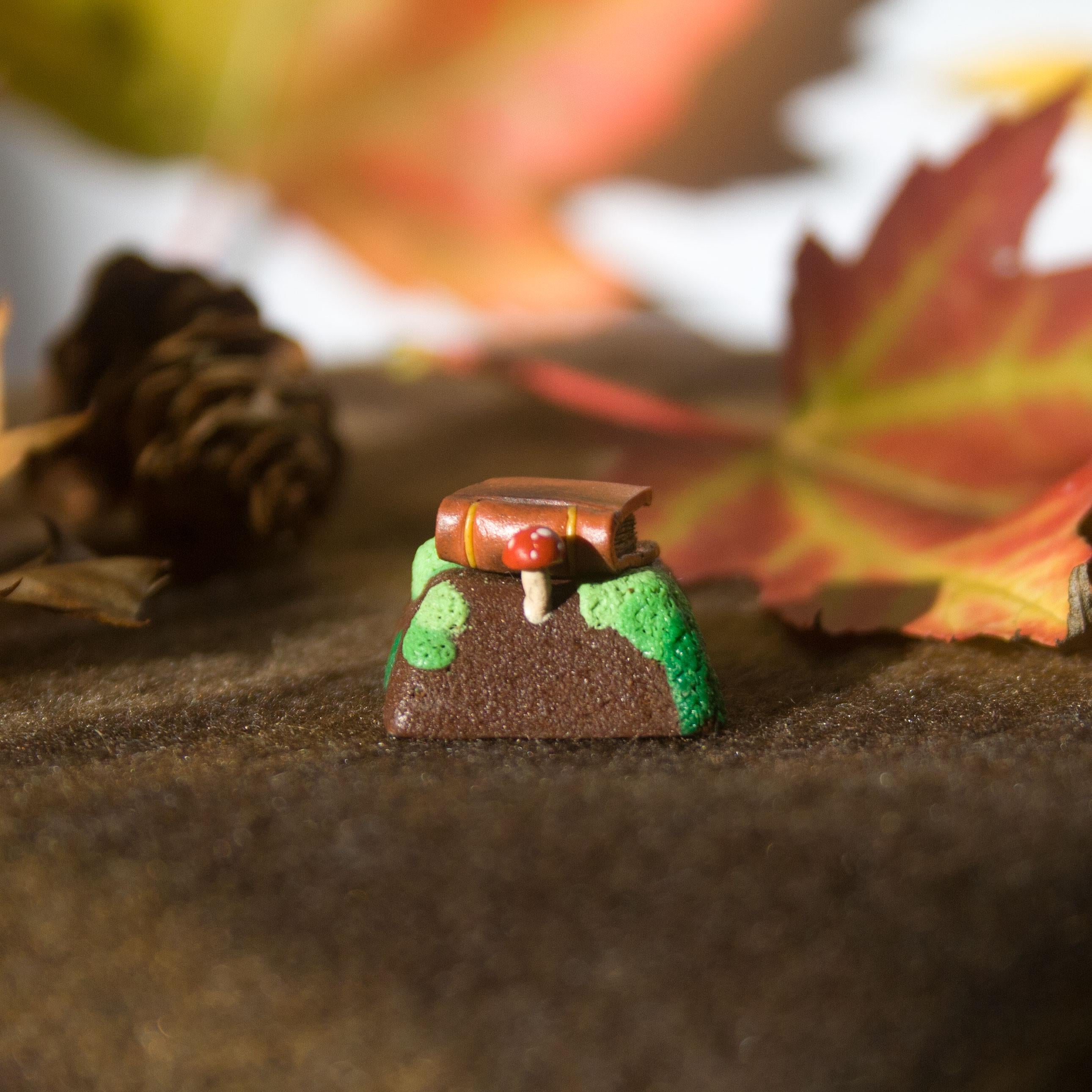 Mossy Mushroom Book Artisan Keycap