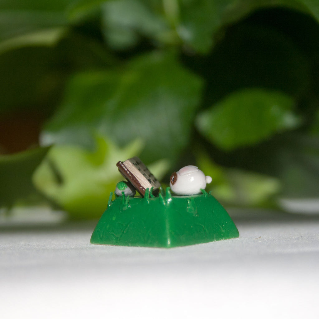 Cute Bunny Reading Artisan Keycap