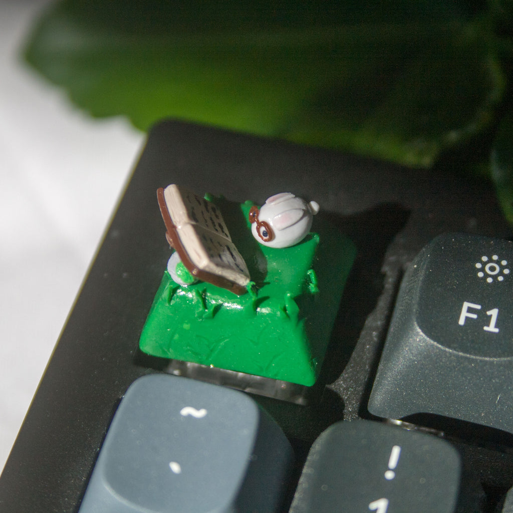 Cute Bunny Reading Artisan Keycap