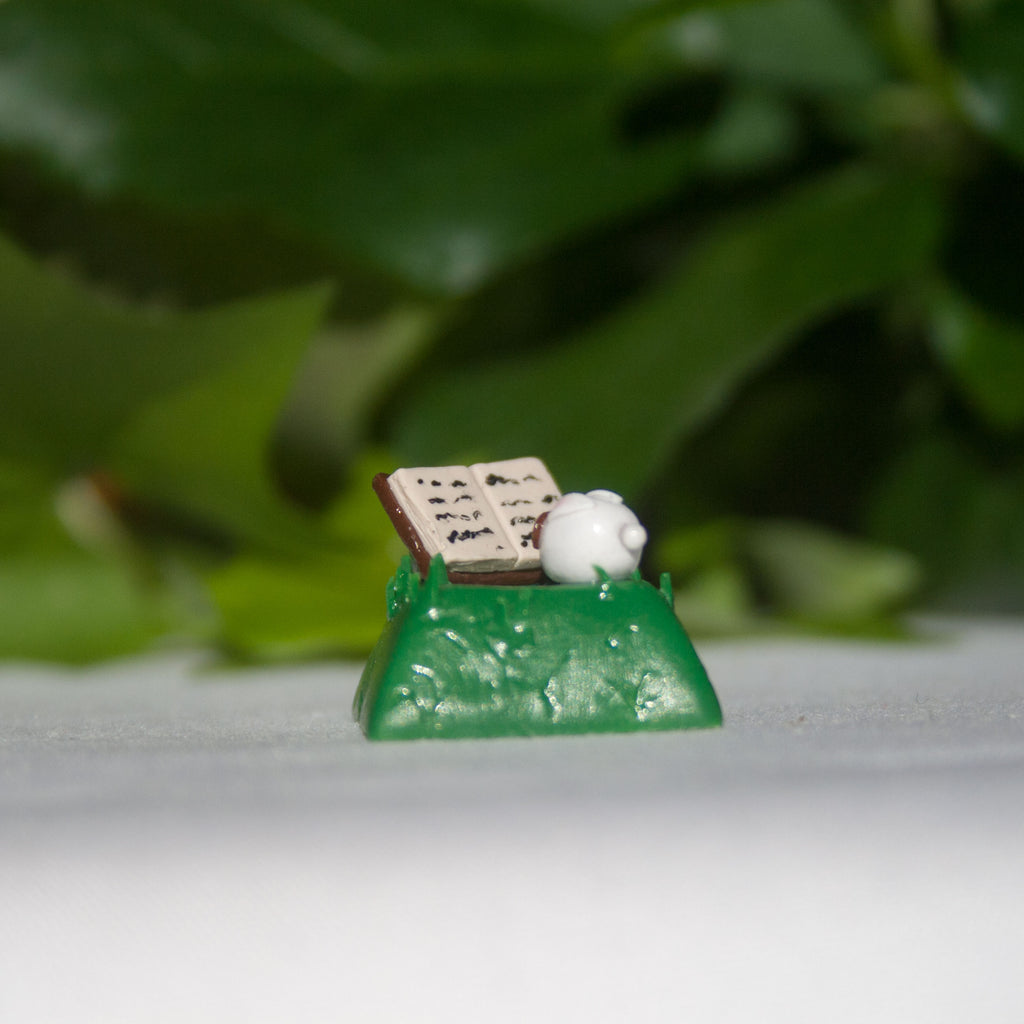 Cute Bunny Reading Artisan Keycap