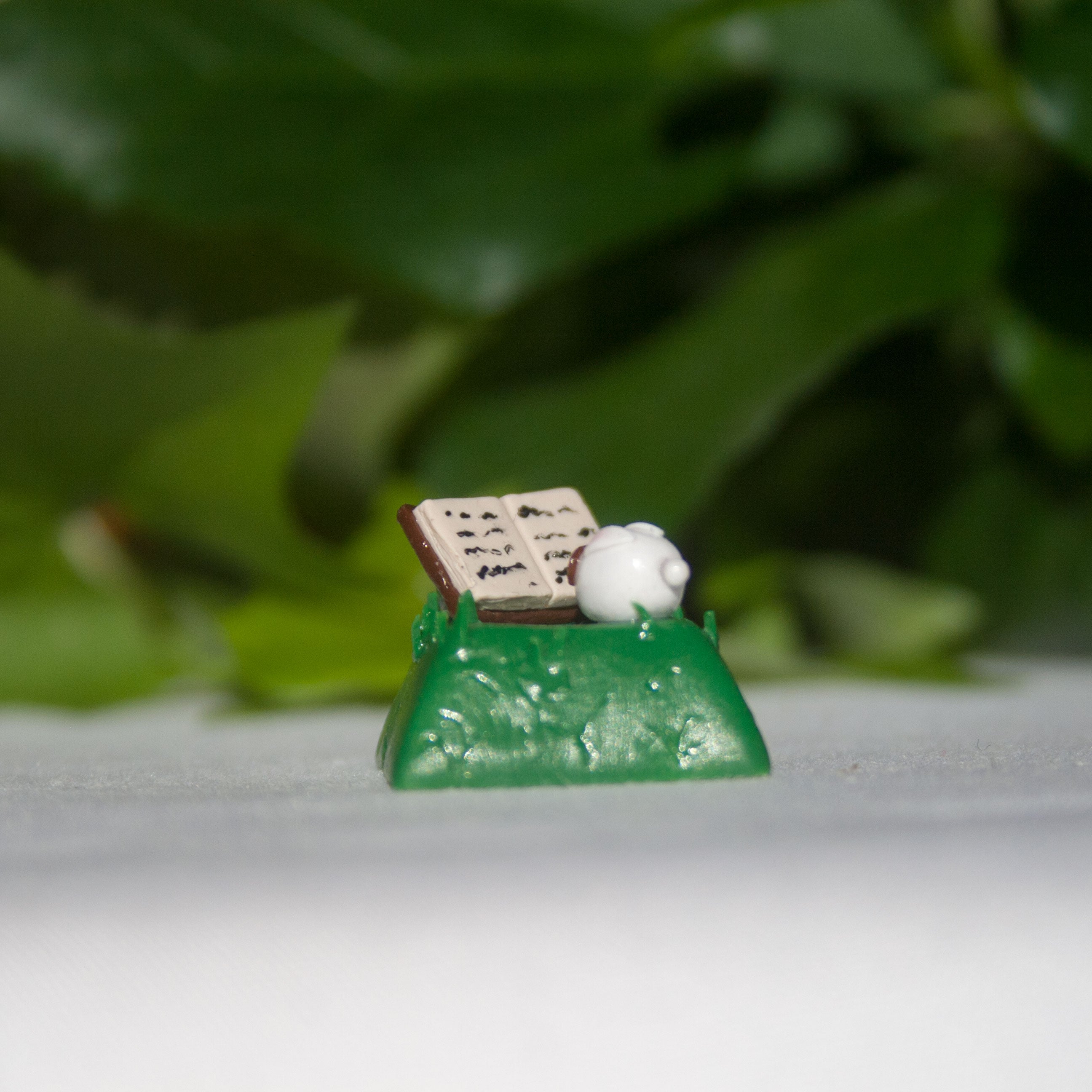 Cute Bunny Reading Artisan Keycap