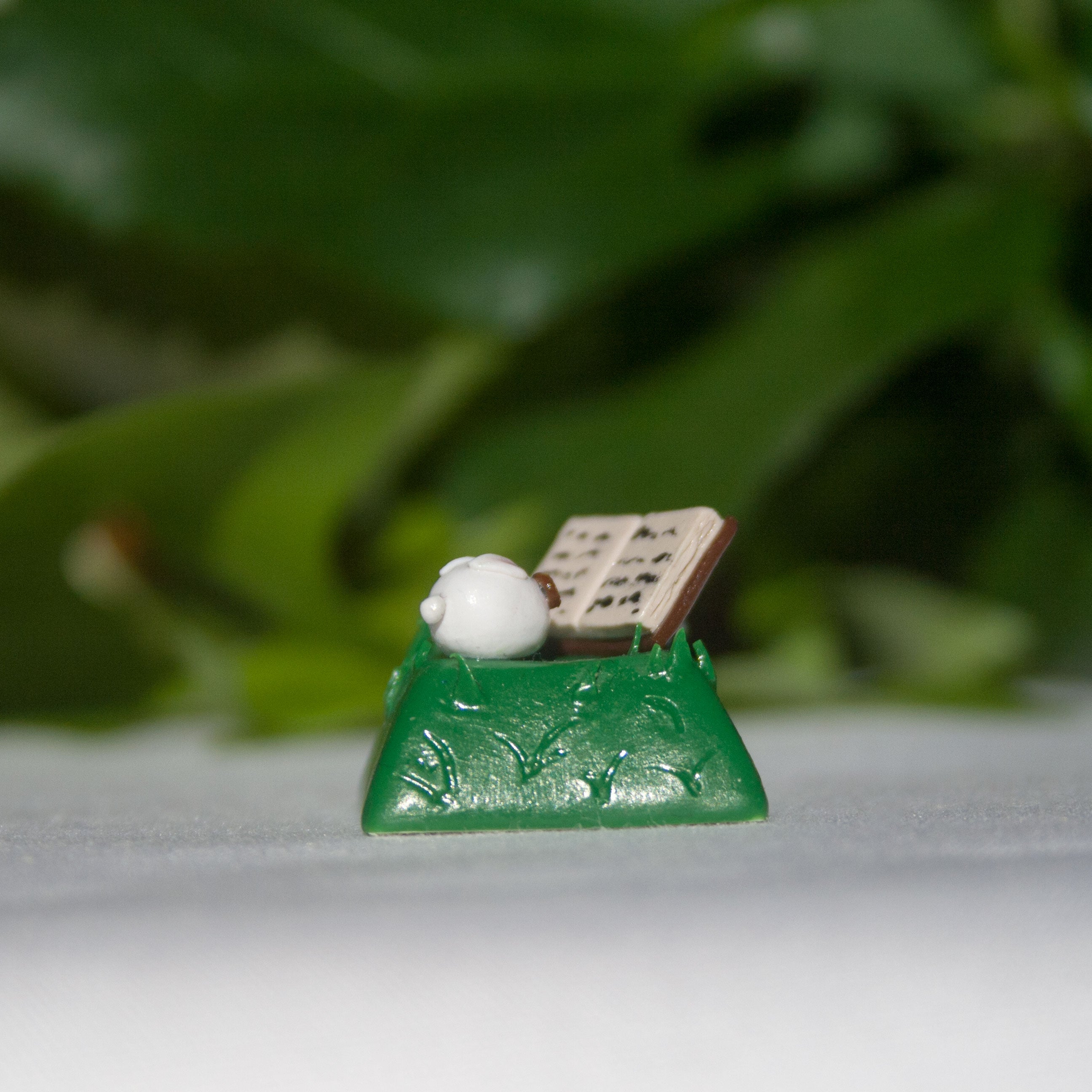 Cute Bunny Reading Artisan Keycap