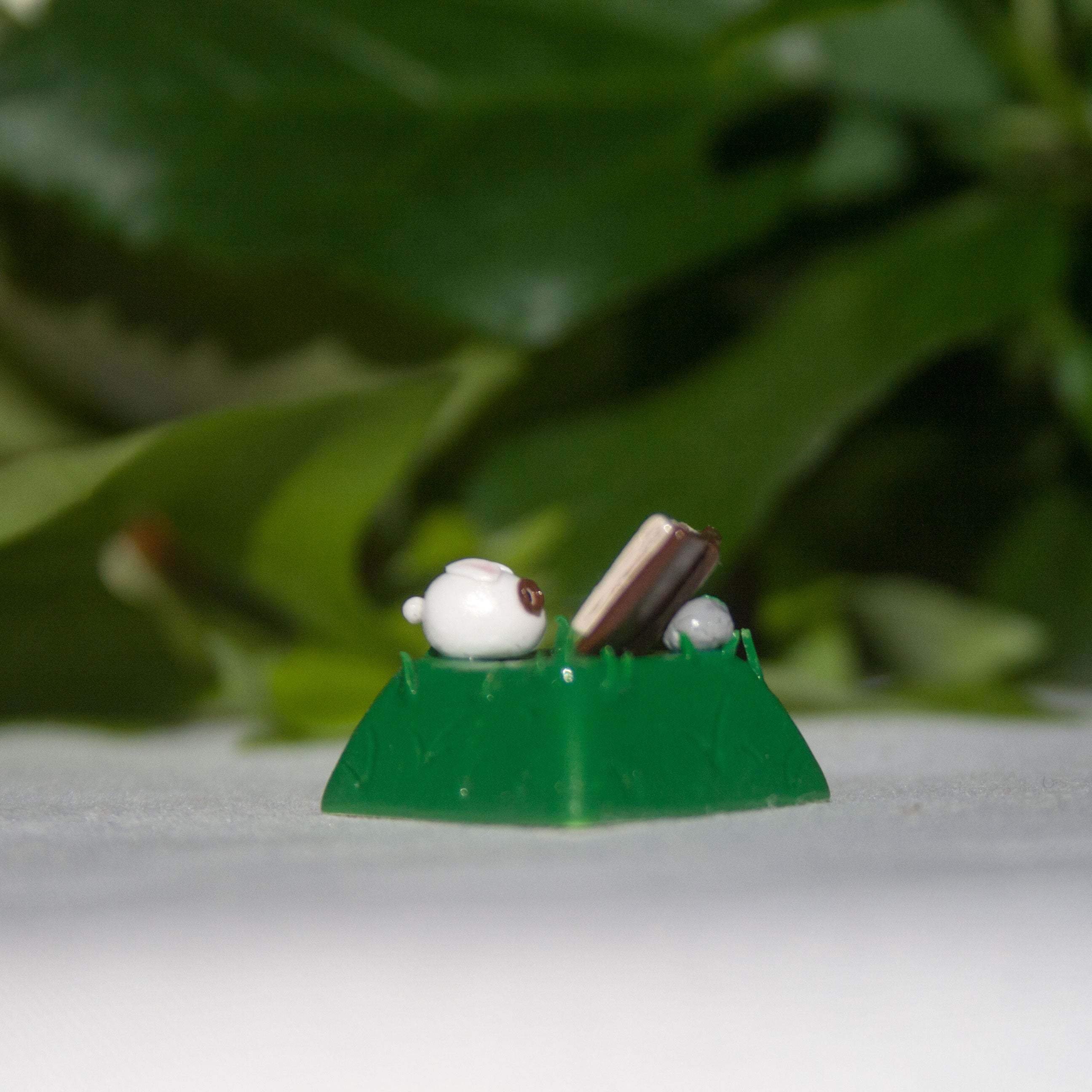 Cute Bunny Reading Artisan Keycap