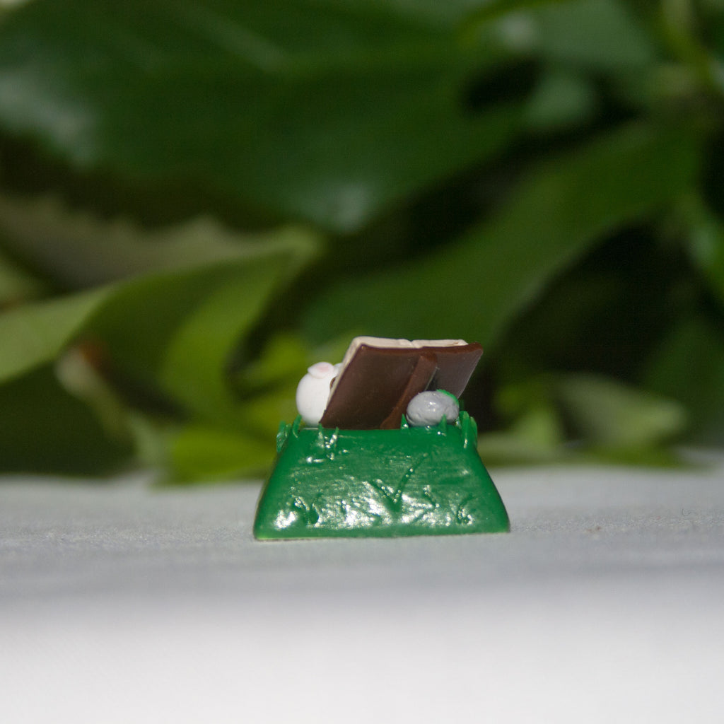 Cute Bunny Reading Artisan Keycap