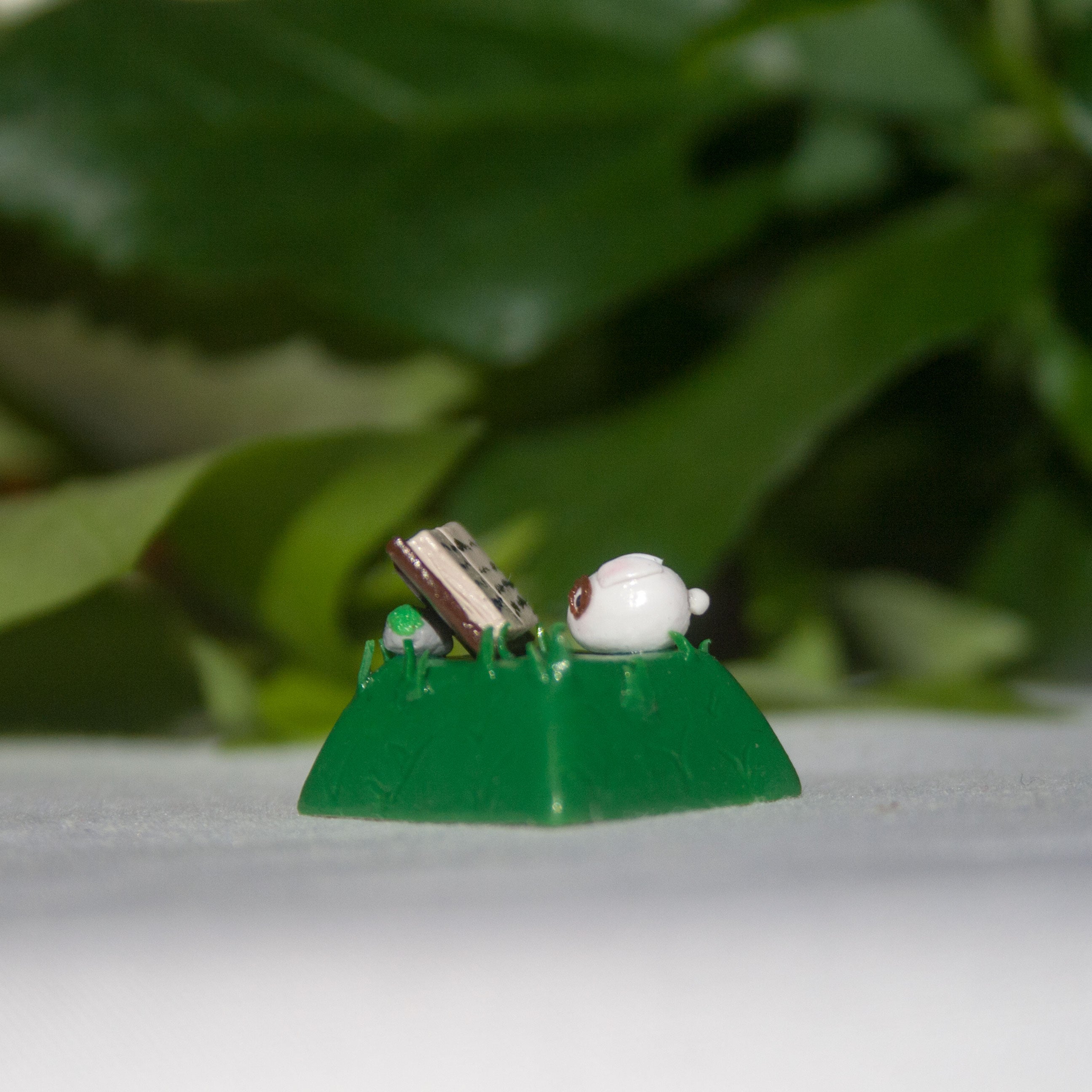 Cute Bunny Reading Artisan Keycap